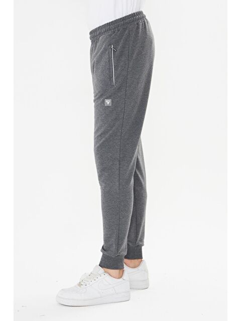 TRENDHILL Erkek Pamuklu Fermuarlı Cepli Eşofman Altı Antrasit Melanj 7819-A.M - S000522200-29666