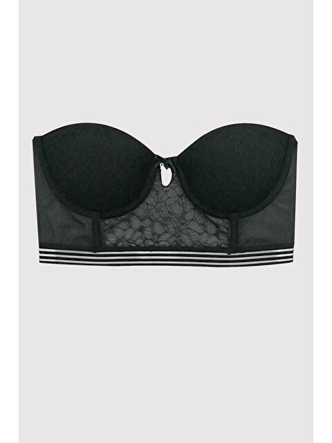 Formo Kadın Siyah Dantelli Soft Yarı Destekli Balenli Büstiyer - S000279858-19351