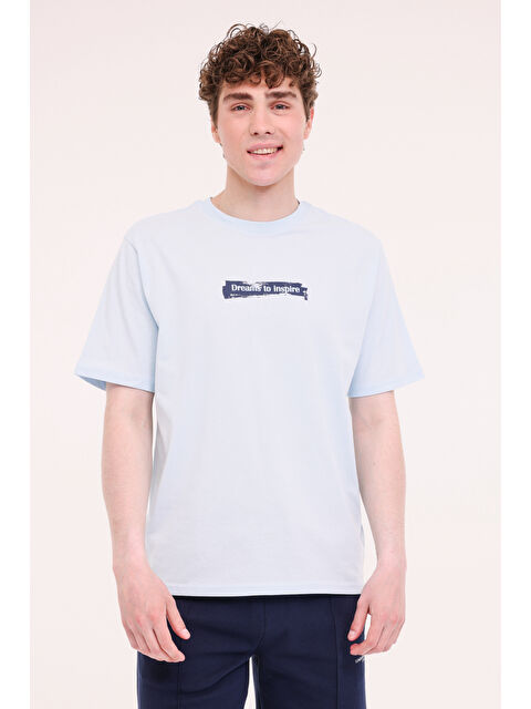 Lumberjack ML RELATE 11URB4002 5FX Mavi Erkek Kısa Kol T-Shirt - S000396614-17234