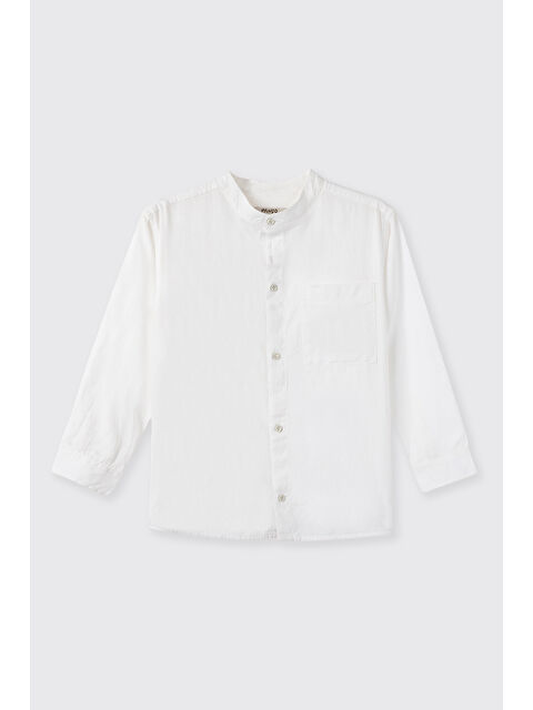 Panço Erkek Çocuk Keten Beyaz Gömlek - S000516268-20063