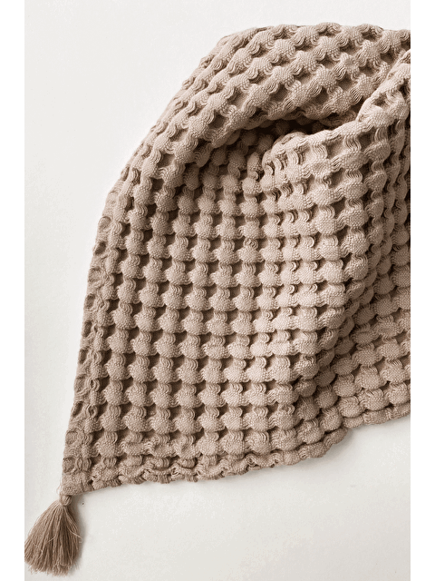Casadora Baby 100% Pamuk Tek Kişilik Kalın Waffle Pike Örtü - Bej - 160 x 220 cm