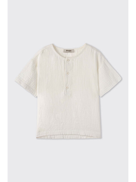 Panço Erkek Bebek Yumuşak Dokulu Beyaz Müslin Gömlek - S000516270-20063