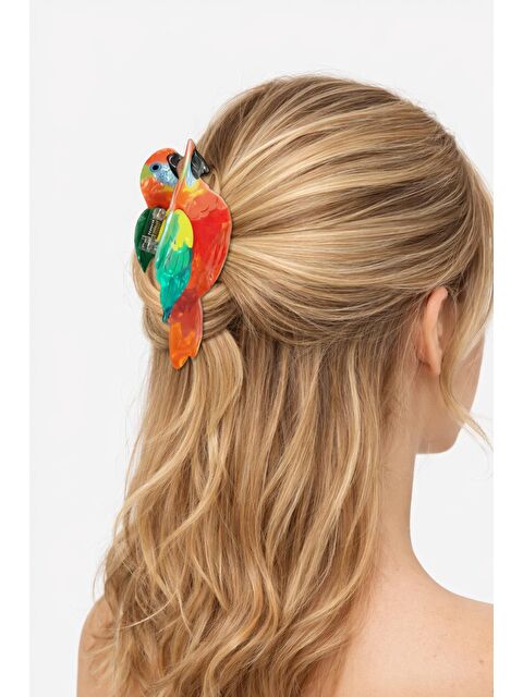 New Obsessions Papağan Asetat Mandal Saç Tokası - S000529752-23173