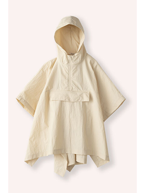 Panço Kız Çocuk Katlanınca Çanta Olabilen Yağmurluk Bej