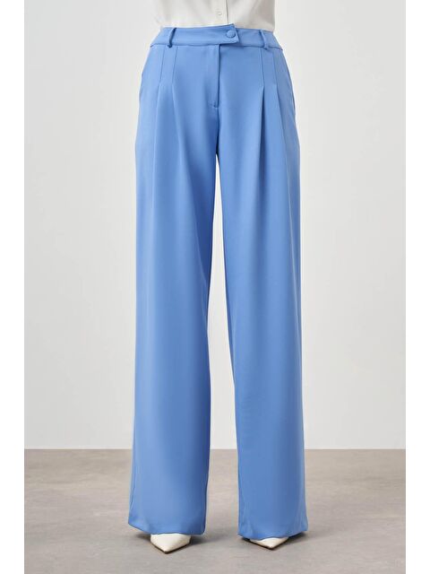 Mizalle Pileli Double Mavi Pantolon - S000160277-17234