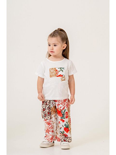 Chicsy Baby Çiçek Desenli Pantolon ve Tişörtlü Kız Bebek Takım