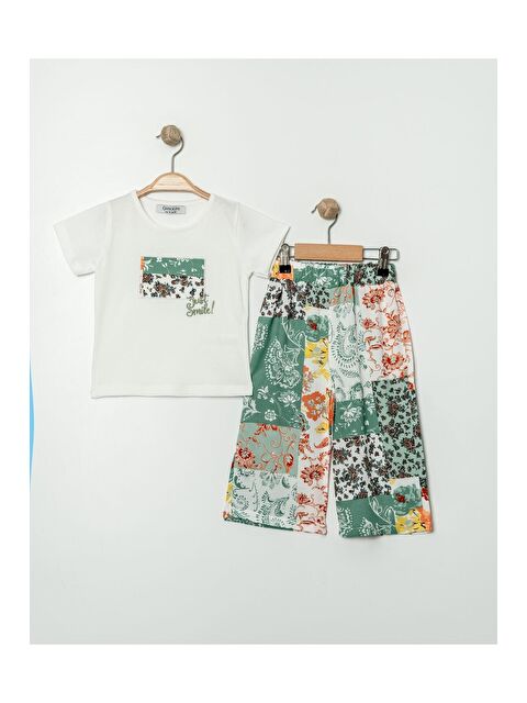 Chicsy Baby Çiçek Desenli Pantolon ve Tişörtlü Kız Bebek Takım