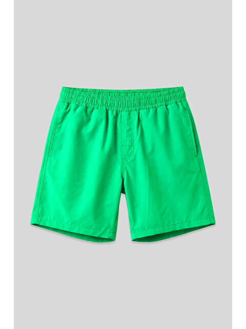 Tommylife Neon Yeşil Hızlı Kuruyan Standart Fit Erkek Deniz Şortu - 81237