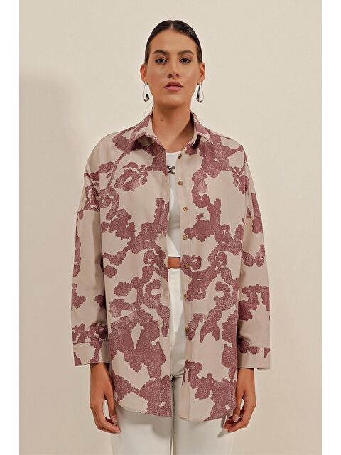 Bigdart 3900 Oversize Uzun Basic Gömlek - D.Gül Kurusu - S000081512-37292