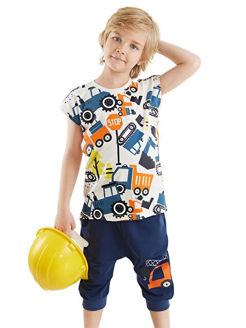 Denokids Arabalar Erkek Çocuk Tişört Baggy Kapri Takım - S000168084-21164