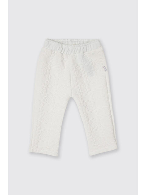 Panço Kız Bebek Beyaz Çiçek Desenli Pantolon - S000516277-20063