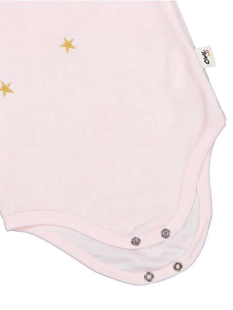Civil Baby Yıldız Nakışlı 1-18 Ay Çıtçıtlı Badi - Pembe 12-18 Ay - S000484687-20020