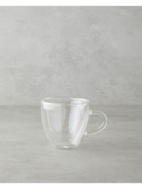 English Home Heartie Borosilikat Cam Double Wall Kupa 160 ml Şeffaf - S000502048-26865