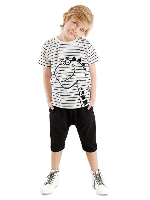 Denokids Sevimli Dino Erkek Çocuk Tişört Şort Takım - S000168087-19351