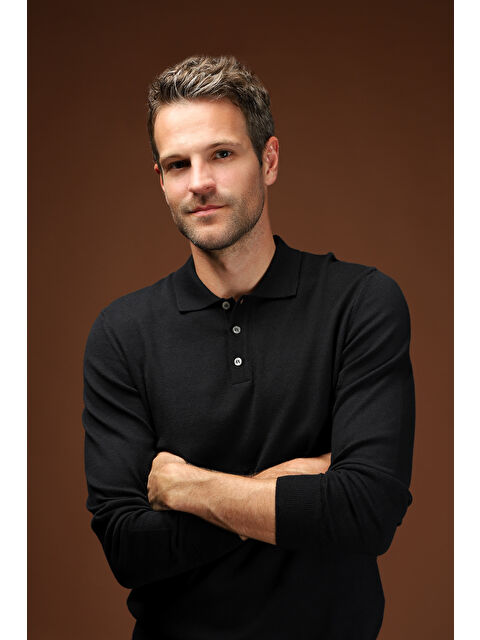 Kiğılı Polo Yaka Regular Fit Pamuklu Kaşmirli Triko Kazak - S000407211-19351