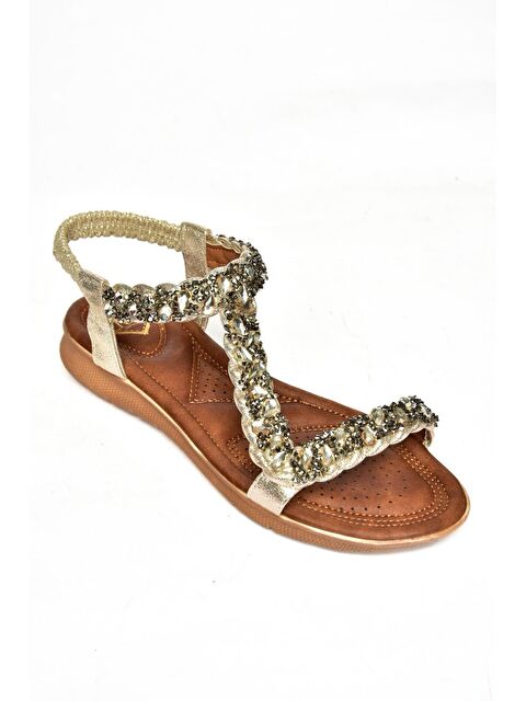 Fox Shoes S2580148 Altın Kadın Sandalet - S000169057-20076