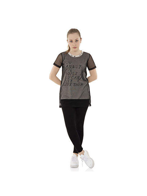 Toontoykids Kız Çocuk Yazı Baskılı Tişört - S000255330-1358