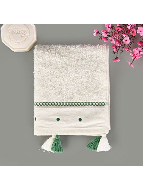 Evidea Soft Piene El Havlusu - Ekru / Yeşil - 30x50 cm - S000512000-5409