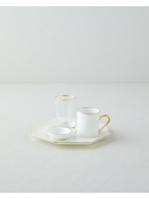 English Home Alya Tek Kişilik Kahve Sunum Seti 90 ml Krem-Gold - S000512002-19966