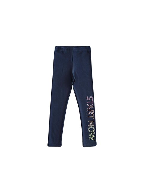 Lovetti Açık Lacivert Kız Çocuk Start Now Baskılı Şardonlu Tayt - S000126628-19459