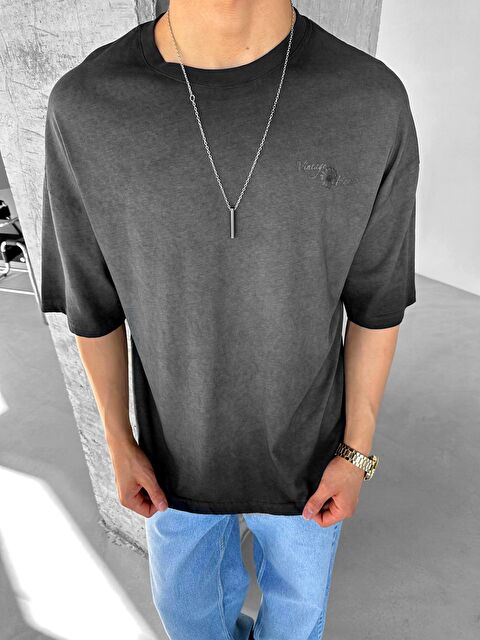 Abluka Online Oversize 'Vintage Flawers' Desen Baskılı Erkek Tişört - S000170949-33408