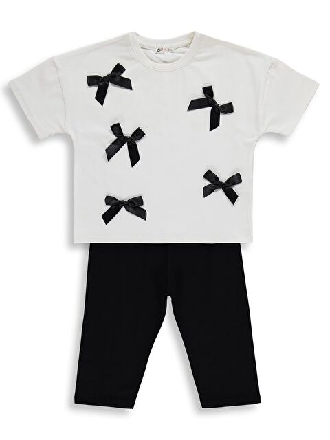 Civil Girls Fiyonklu 6-9 Yaş Takım - Ekru