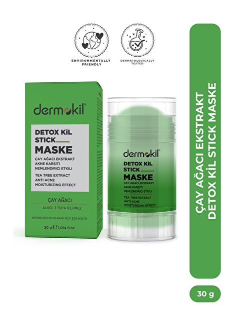 Dermokil Çay Ağacı Ekstresi İçeren Akne Karşıtı Detoks Stick Kil Maskesi 30 g - S000505183-31