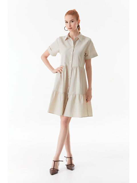 Fullamoda Gömlek Yaka Düğmeli Elbise - S000246174-19928