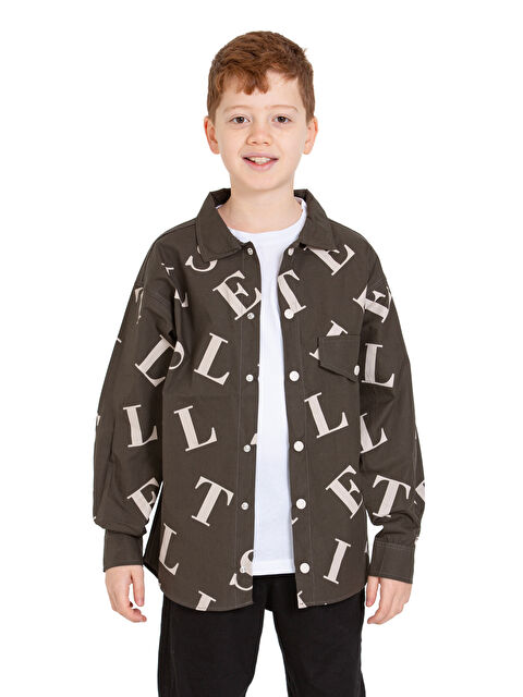 pi pengai Erkek Çocuk 2'li Takım (%100 Poplin Pamuk Gömlek+Tişört) P1080 - S000349048-19294