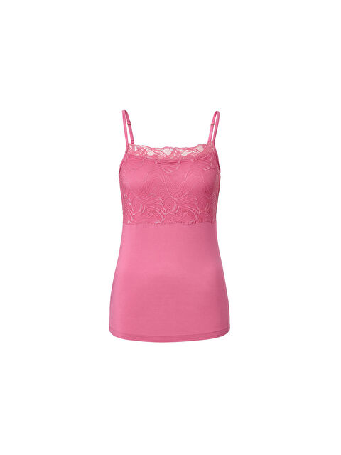 Tchibo Kadın Atlet, Modal, Dantelli, Gül