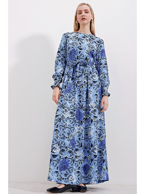 Bigdart 1525 Örme Tesettür Elbise - Y.Lacivert - S000089484-5271