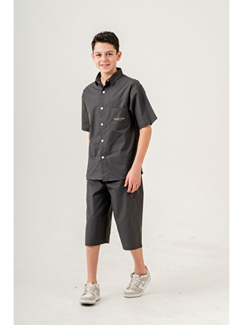 pi pengai Erkek Çocuk 2'li Takım (Gömlek+Bermuda Pantolon) P1081 - S000349049-33408
