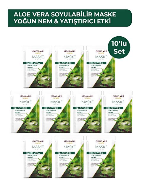 Dermokil Soyulabilir Aloe Vera Jel Yüz Maskesi 15 ml x 10 Adet - S000505192-26865