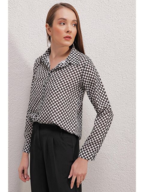 Bigdart 3964 Hafif Dökümlü Saten Gömlek - Y.Beyaz - S000089376-61