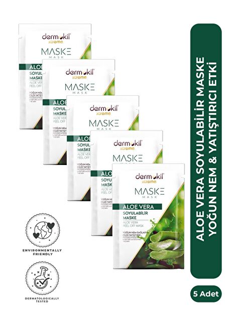 Dermokil Soyulabilir Aloe Vera Jel Yüz Maskesi 15 ml x 5 Adet - S000505194-26865