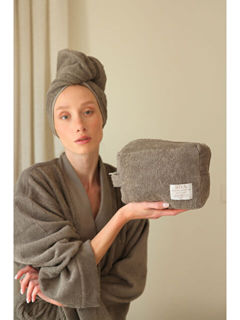 İrya Solena %100 Pamuk Havlu Bakım Çantası Gri - S000505198-20600