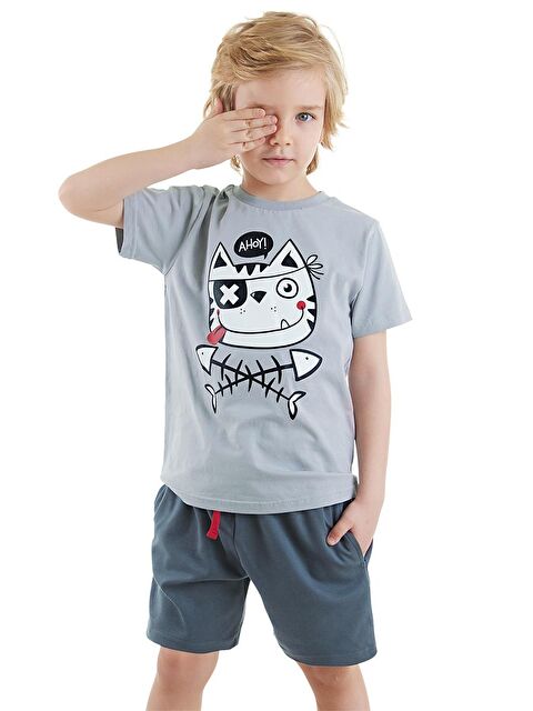 Denokids Ahoy Kedi Erkek Çocuk Tişört Şort Takım - S000168097-20600