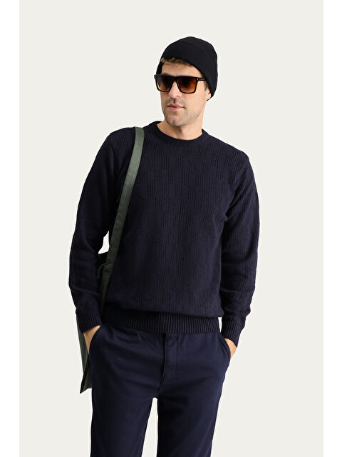 Kiğılı Bisiklet Yaka Regular Fit Yünlü Düz Triko Kazak - S000405119-29672