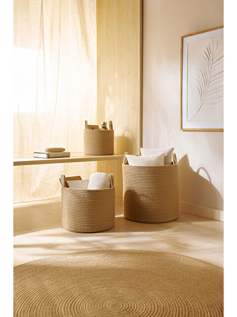 Ocean Home Textile 3'lü Jüt Halat Sepet Set 26 x 22 / 35 x 27 / 40 x 40 cm - S000357215-19928