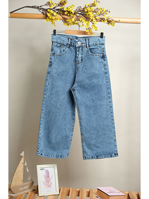 Pina Kids Kız Çocuk İspanyol Paça Jean Pantolon PNT 0214 - S000349054-17234