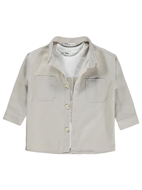 Civil Boys Çift Cepli Tişörtlü 2-5 Yaş Gömlek - Koyu Taş Rengi