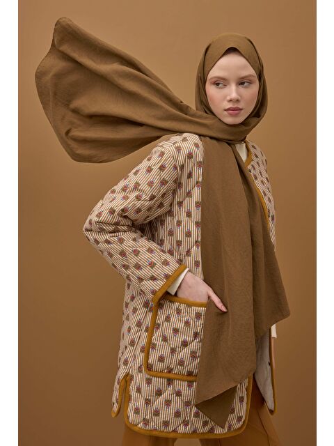 HE-QA Soft Kraş Şal Sıcak Kahve - S000396872-19413