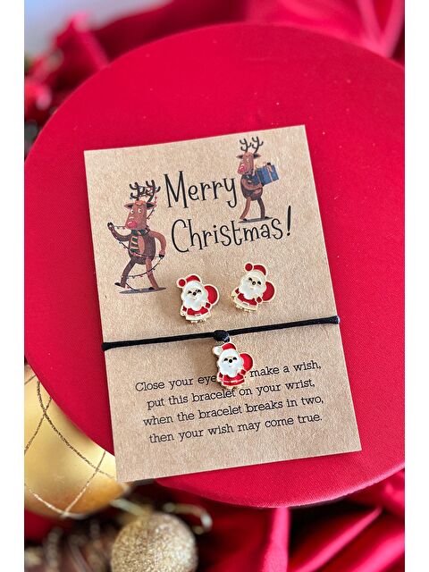 New Obsessions Yılbaşı Temalı Figürlü Hediye Bileklik Küpe Takı Seti - S000311753-18194