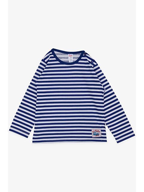 Breeze Erkek Bebek Uzun Kollu Tişört Patlı Çizgili Otobüs Baskılı Saks Mavisi (9 Ay-2 Yaş) - S000152215-23710