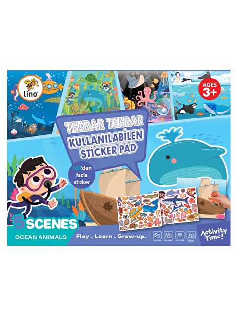 Lino Tekrar Kullanılabilen Sticker Pad Okyanus Canlıları (LS-601) - S000415307-23173