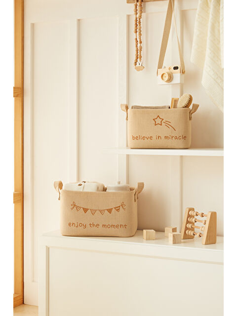 Ocean Home Textile 2'li Çocuk Odası Jüt Keten Kumaş Sepet Set - S000251222-19928
