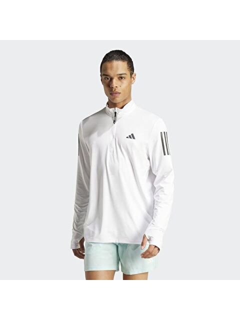 Adidas Own The Run B Half Zip Erkek Beyaz Dik Yaka Sweatshirt - S000522211-19351