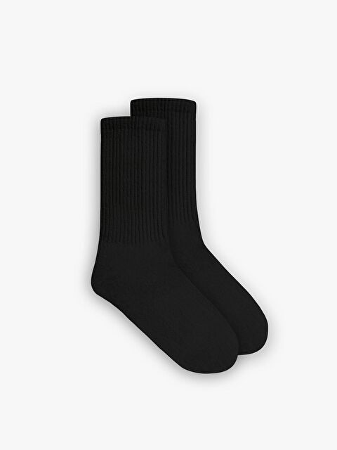 Abluka Online Unisex Basic Kolej Tenis Çorap Siyah - S000203316-19351