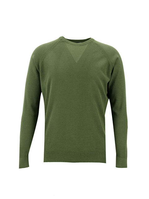 Kiğılı Bisiklet Yaka Slim Fit Dar Kesim Pamuklu Triko Kazak