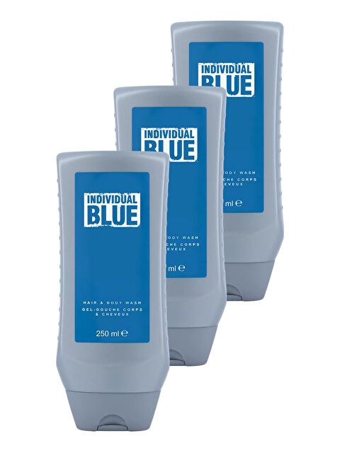 AVON Individual Blue Erkek Saç ve Vücut Şampuanı 250 Ml. Üçlü Paket - S000512062-10231